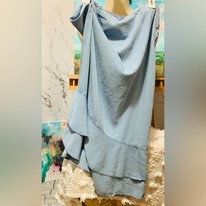 Liz Claiborne Crazy Horse Light Blue Denim Skirt